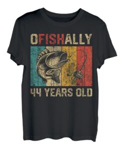 Ofishally 44 Years Old Lustiges Angeln Geburtstag Angler T-Shirt