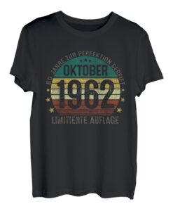 Oktober 1962 Lustige Geschenke Zum 60 Geburtstag Mann Frau T-Shirt