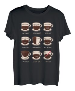 Optimist Pessimist Realistisches Kaffeeglas T-Shirt