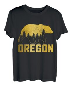 Oregon Bear Grizzly Pride Outdoor Wandern PNW Vintage T-Shirt