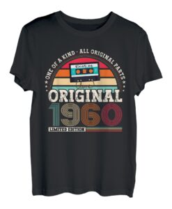 Original 1960 Legendär 63. Geburtstag Geschenk Kassette T-Shirt