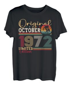 Original 1972 Oktober 50. Geburtstag Geschenk Sunset T-Shirt