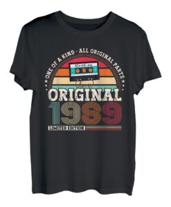 Original 1989 Legendär 34. Geburtstag Geschenke Kassette T-Shirt
