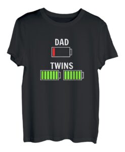 Papa Batterie Dad Partner Akku Zwillinge Partnerlook T-Shirt
