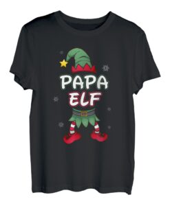 Papa Elfe Weihnachtsoutfit Partnerlook Geschenk Weihnachten T-Shirt