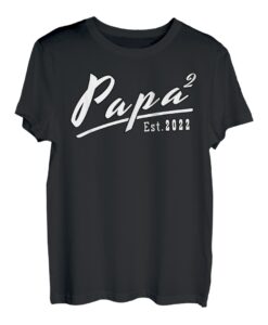 Papa Hoch 2 Est. 2022 Zweifacher Vater Lustig Vatertag T-Shirt