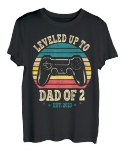 Papa ist wieder auf Dad of 2 aufgestiegen Dad Level freigeschaltet 2023 T-Shirt