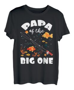 Papa Of The Big One Geburtstag Angeln Thema Geburtstag Feier T-Shirt
