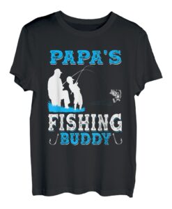 Papa's Fishing Buddy für Opa Angler Kind T-Shirt
