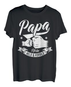 Papa T-Shirt Geschenk Vatertag Shirt Mein Held Sprüche Vater T-Shirt