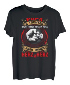 Papa & Tochter Herz an Herz lustiges Partnerlook Vatertag T-Shirt