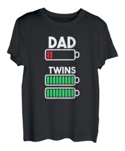 Papa Vater Sohn Tochter Zwillinge Twins Geburt Geschenk T-Shirt
