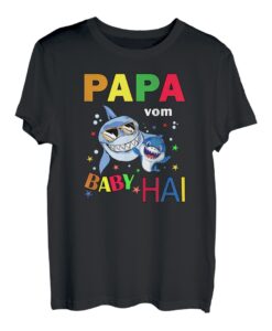 Papa vom Baby Hai Vater Herren Shark Papa T-Shirt