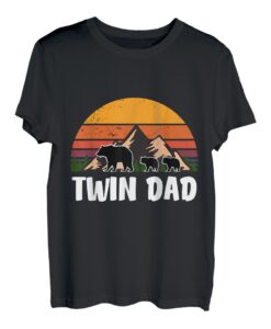 Papa Zwillinge Vater Geschenk Vatertag Papi Bär T-Shirt