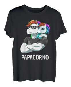 Papacorno Vater Tochter Einhorn T-Shirt