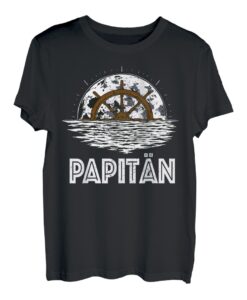 Papitän Vater Papa Kapitän Lustiger Spruch Meer Vatertag T-Shirt
