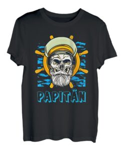 Papitän Vater Papa und Kapitän Lustig Vatertag T-Shirt