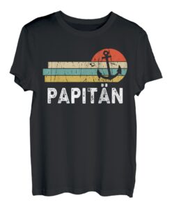 Papitän Vatertag 2022 Herren Papa Kapitän Vintage Boot Anker T-Shirt