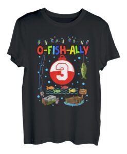 Party-Dekoration zum 3. Geburtstag für Jungen, zum 3. Geburtstag, zum Angeln T-Shirt