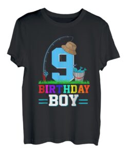 Party-Dekoration zum 9. Geburtstag für Jungen, 9. Jahre alt, Angeln T-Shirt