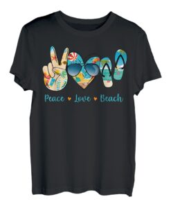 Peace Love Beach Sommer-Urlaubs-Sonnenbrille T-Shirt
