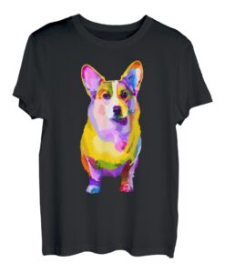 Pem Welsh Corgi buntes Pop Art Porträt für Hundeliebhaber T-Shirt