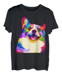 Pem Welsh Corgi buntes Pop Art Porträt für Hundeliebhaber T-Shirt