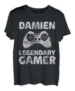 Personalisiertes Legendary Gamer Shirt Damien Name Video Gamer T-Shirt