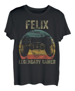 Personalisiertes Legendary Gamer Shirt Felix Name Video Gamer T-Shirt