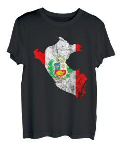 Peru Karte Umriss Peruanische Flagge Peruaner Peru Reise T-Shirt