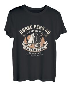 Pferde-Stifte 40 Kletterpunktschieber Sitzen Bergsteigen Boulde T-Shirt