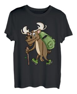 Pilger T-Shirt | Wanderer Jakobsweg Bergsteiger Elch T-Shirt