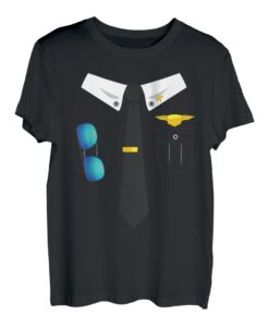 Pilot Uniform Kostüm T-Shirt Lustig Halloween Shirt