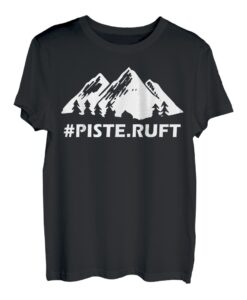 Piste ruft Berg Mountain Panorama Ski Sport Gebirge T-Shirt