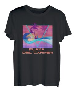 Playa Del Carmen Retro 80er Jahre Vaporwave Strandurlaub T-Shirt
