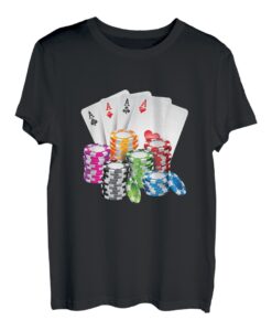 Poker Glücksspiel Spiel Karten Chips Casino Pokern Holdem T-Shirt