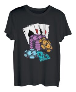 Pokerspiel Kartenspiel Karten Pokerchips Casino All In Geld T-Shirt