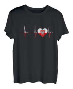 Polen Herz Pole Herzschlag EKG Puls Polnische Wurzeln Stolz T-Shirt