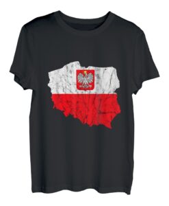 Polen Karte Umriss Polska Reise Polnische Flagge Wurzeln T-Shirt
