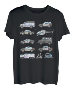 Polizeiauto, lustige Sammlung von Cop-Fahrzeugen, cooler SWAT Truck T-Shirt