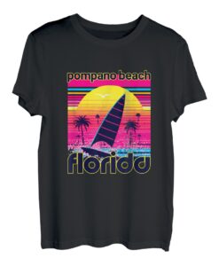 Pompano Strand Retro 80er Jahre Stil Souvenir Strand T-Shirt