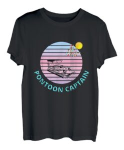 Ponton Captain Sunset Lustig Ponton Bootfahren Leben T-Shirt