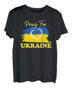 Pray for Ukraine Ukrainische Flagge Herz T-Shirt