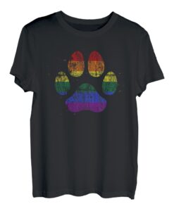 Puppy Dog Pfotenabdruck LGBT Pride Month Gay Flagge T-Shirt