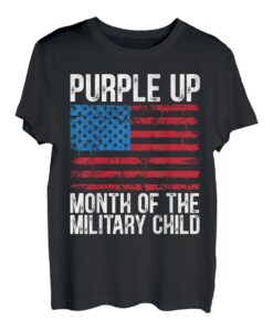 Purple Up Month Of The Military Child Veteran Soldat T-Shirt
