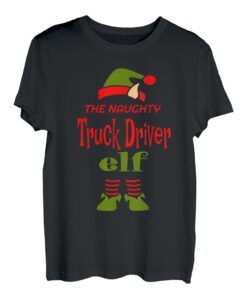 Pyjama-Party-Schlafanzug, Motiv: Truck Driver Elf T-Shirt