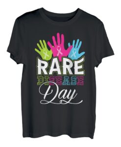 Rare Diseases Day 28. Februar 2023 Rare Rainbow Heart Zebra T-Shirt