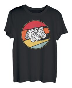 Rasen Mähen Aufsitzmäher Rasentraktor Rasenmäher Retro T-Shirt