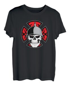 Red Cross Totenkopf Helm Biker Motorrad T-Shirt T-Shirt