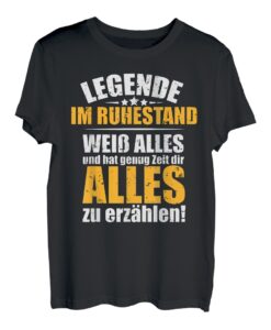 Rentner 2021 Ruhestand Mann, Lustiger Spruch, Legende Rente T-Shirt